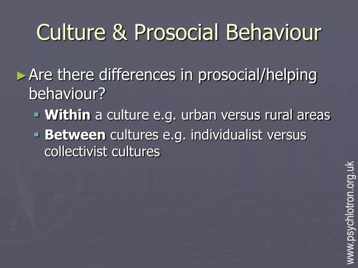 culture prosocial behaviour
