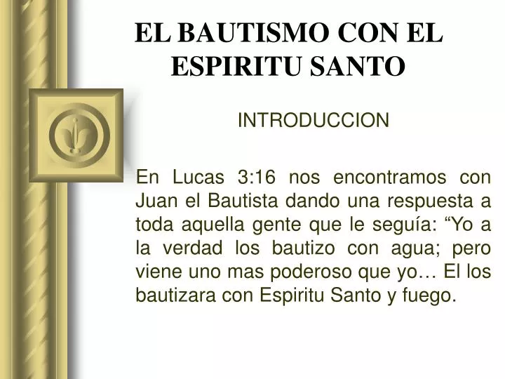 el bautismo con el espiritu santo