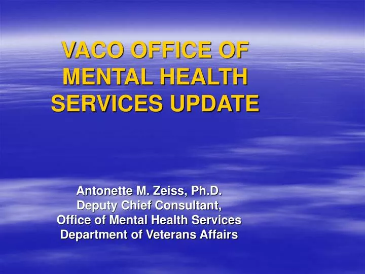 vaco office of mental health services update