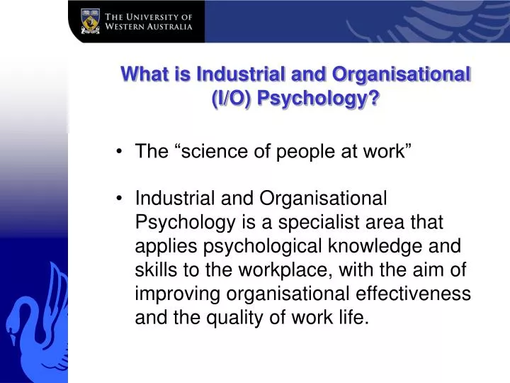 what is industrial and organisational i o psychology