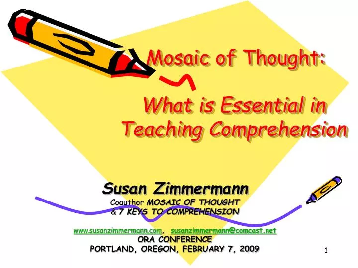 mosaic of thought what is essential in teaching comprehension