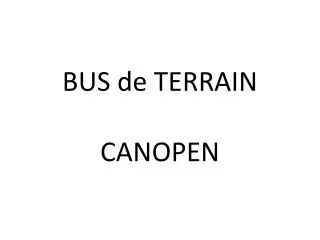 bus de terrain canopen