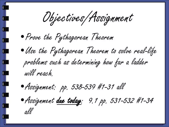 objectives assignment