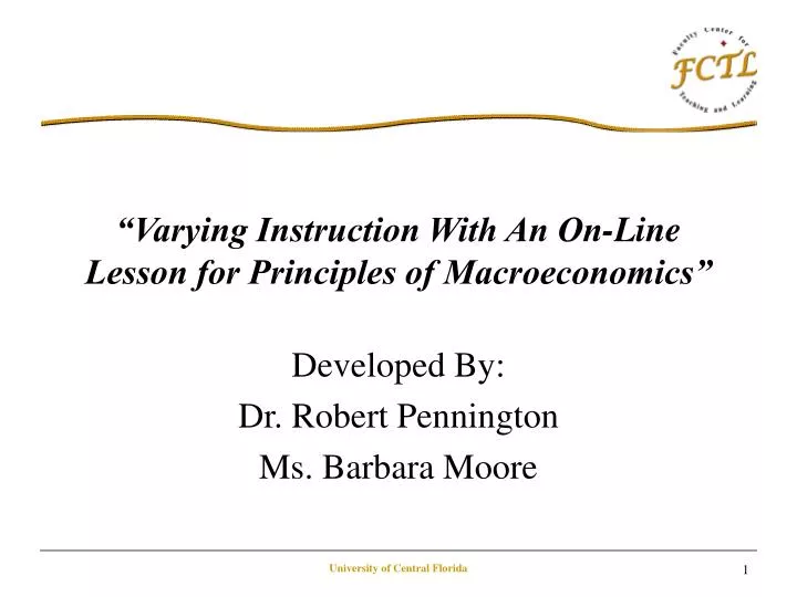 varying instruction with an on line lesson for principles of macroeconomics