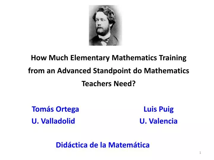 how much elementary mathematics training from an advanced standpoint do mathematics teachers need