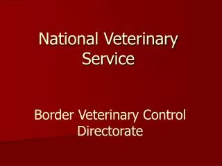 National Veterinary Service