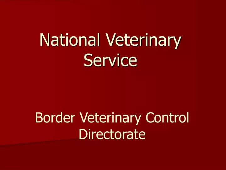national veterinary service