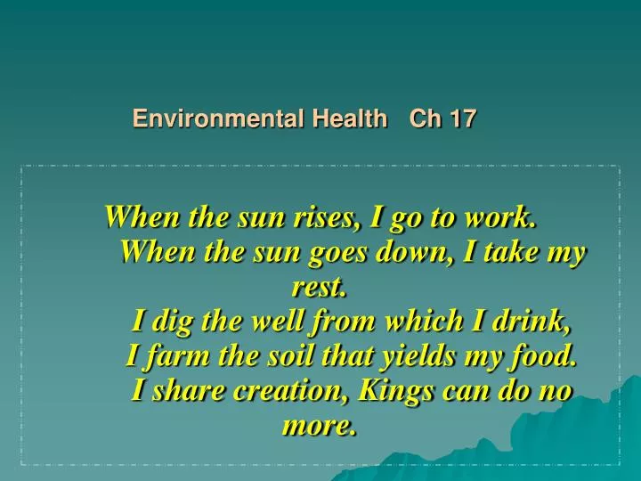 environmental health ch 17