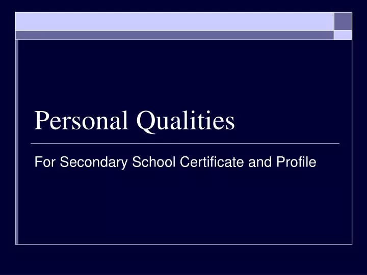 personal qualities