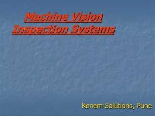 Machine Vision Inspection Systems