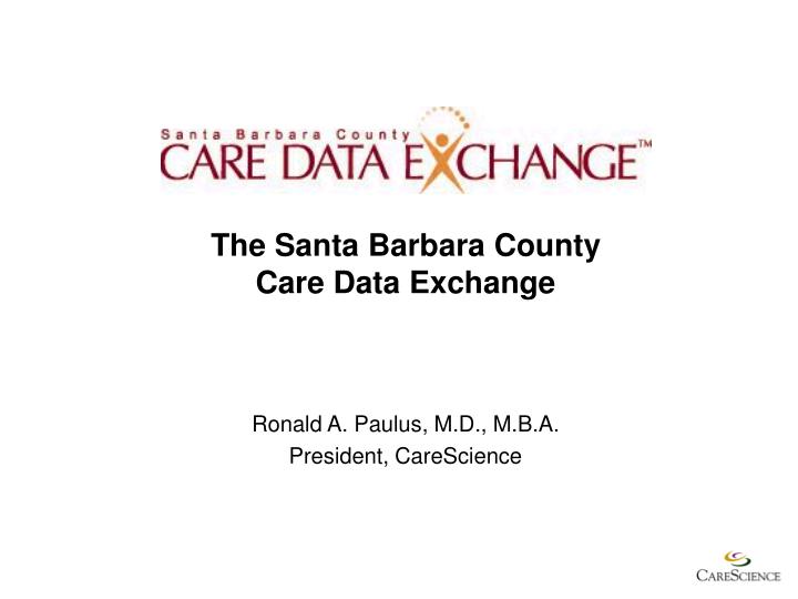 the santa barbara county care data exchange