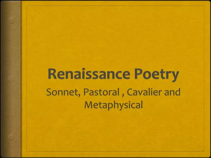 renaissance poetry