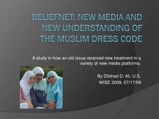 Beliefnet: New Media and New Understanding of the Muslim Dress Code