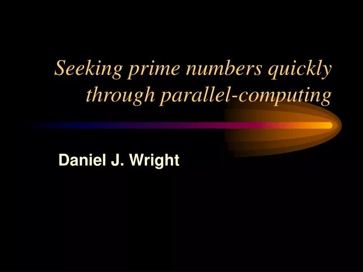 seeking prime numbers quickly through parallel computing