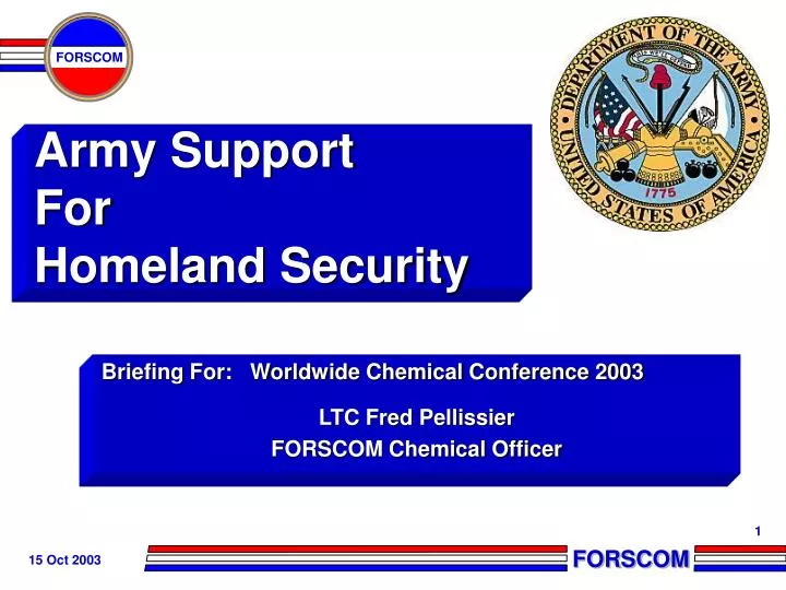 army support for homeland security