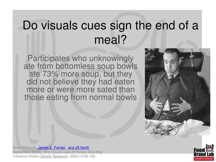 do visuals cues sign the end of a meal