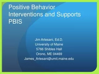 Positive Behavior Interventions and Supports PBIS