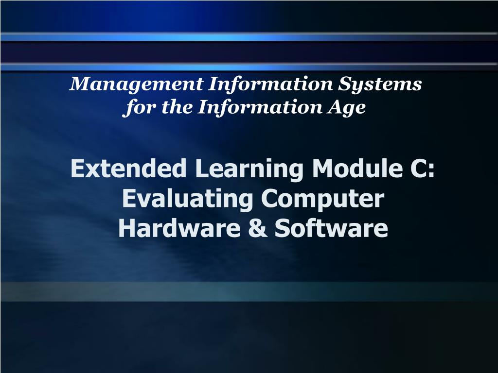 PPT - Extended Learning Module C: Evaluating Computer Hardware ...
