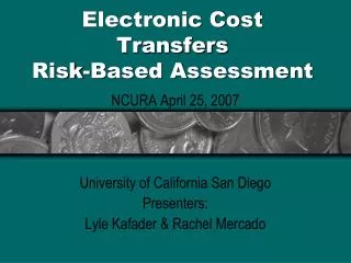 Electronic Cost Transfers Risk-Based Assessment