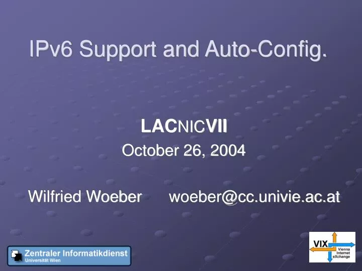 ipv6 support and auto config