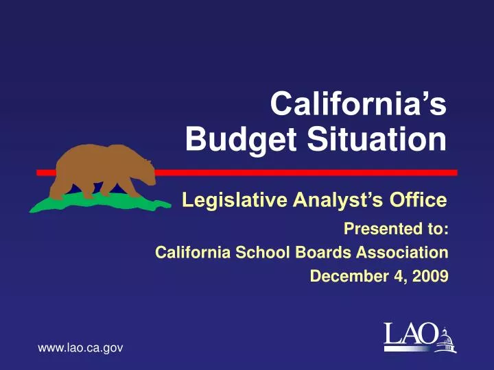 california s budget situation