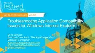 Troubleshooting Application Compatibility Issues for Windows Internet Explorer 9