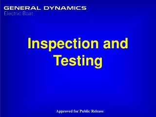 Inspection and Testing