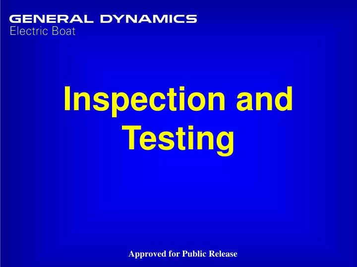 inspection and testing