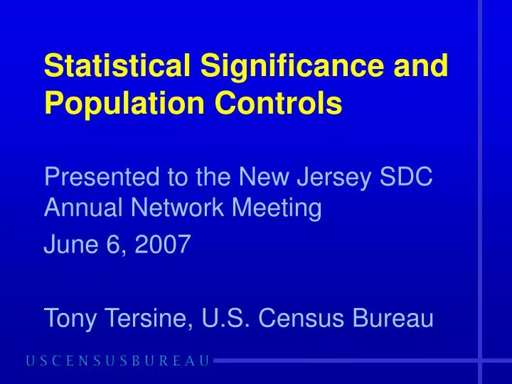 statistical significance and population controls