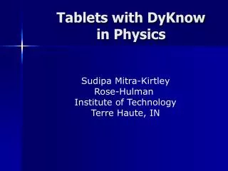 Tablets with DyKnow in Physics