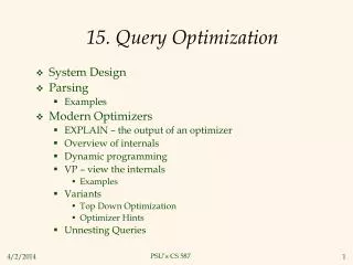 15. Query Optimization