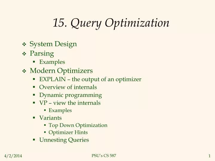 15 query optimization
