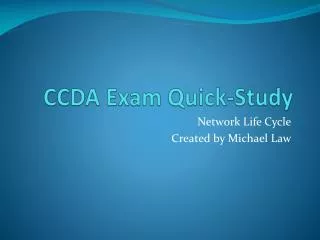 CCDA Exam Quick-Study