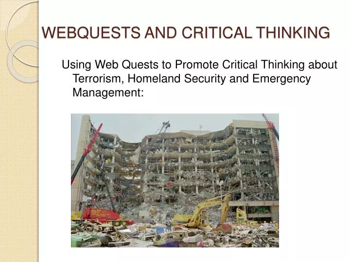 webquests and critical thinking