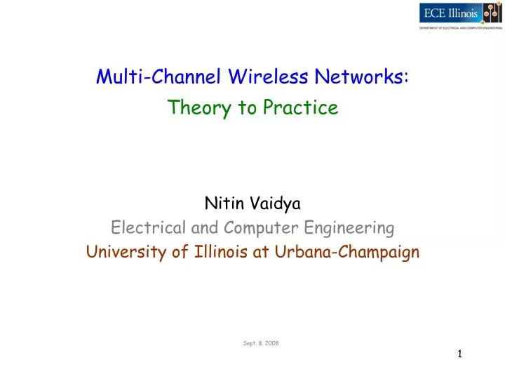multi channel wireless networks theory to practice