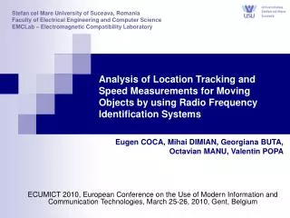 Analysis of Location Tracking and Speed Measurements for Moving Objects by using Radio Frequency Identification Systems