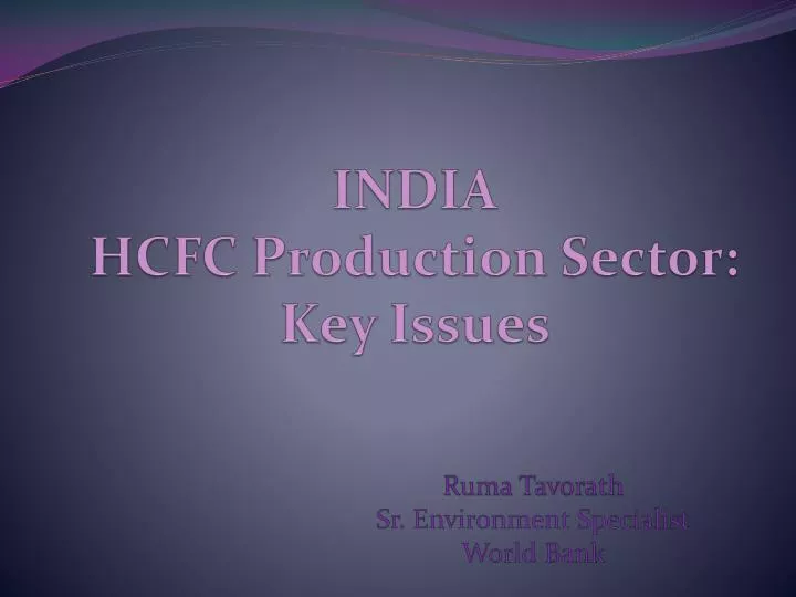 india hcfc production sector key issues