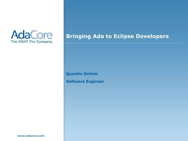 bringing ada to eclipse developers