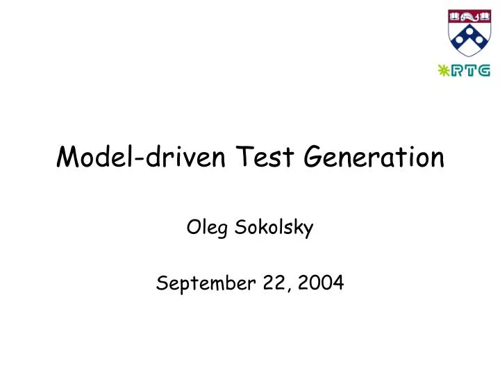 model driven test generation