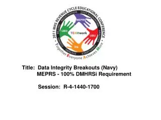 Title: Data Integrity Breakouts (Navy) MEPRS - 100% DMHRSi Requirement 	Session: R-4-1440-1700
