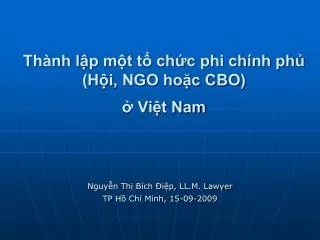 Thành lập một tổ chức phi chính phủ (Hội, NGO hoặc CBO) ở Việt Nam