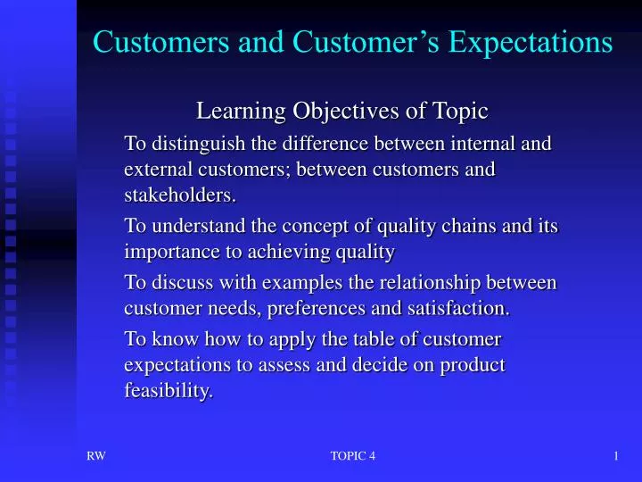 customers and customer s expectations