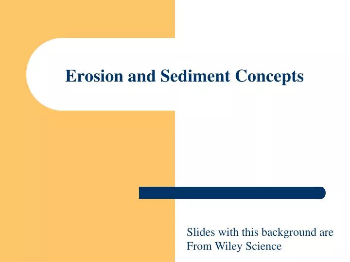 erosion and sediment concepts