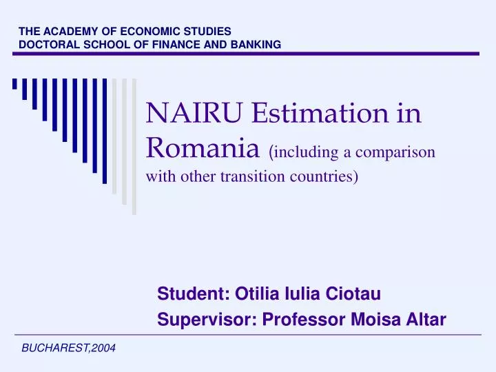 nairu estimation in romania including a comparison with other transition countries
