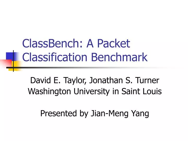 classbench a packet classification benchmark