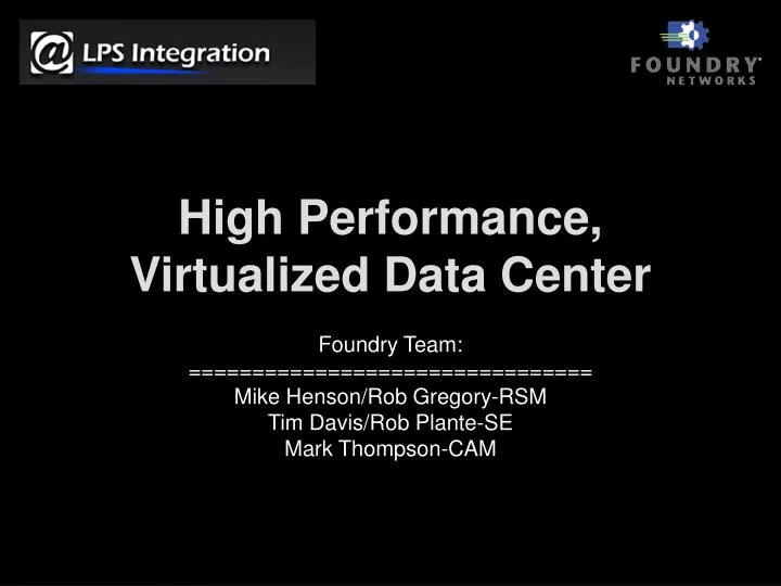high performance virtualized data center