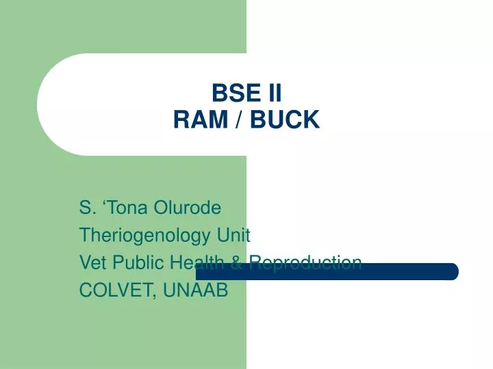 bse ii ram buck