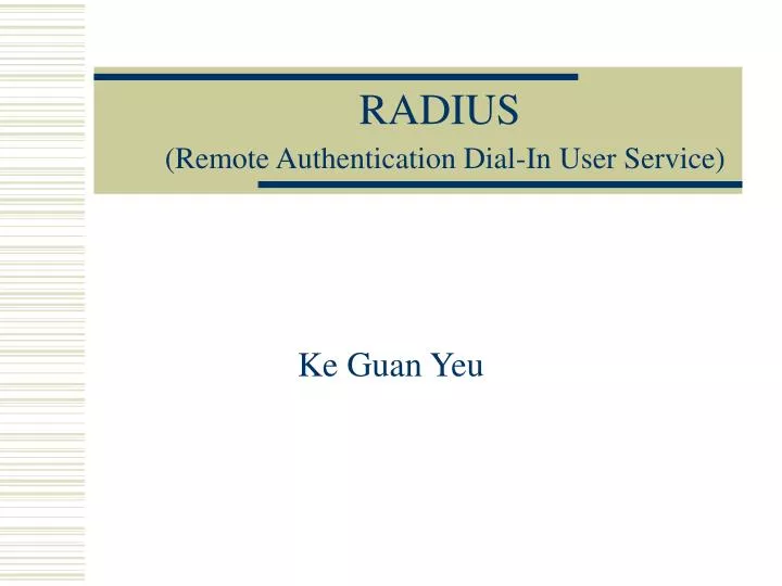 radius remote authentication dial in user service