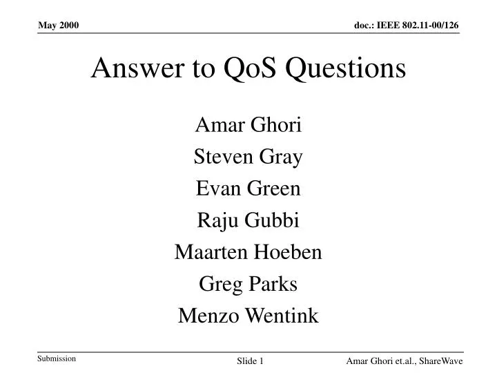 answer to qos questions