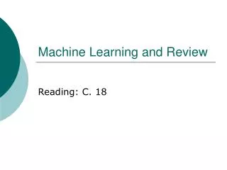 Machine Learning and Review